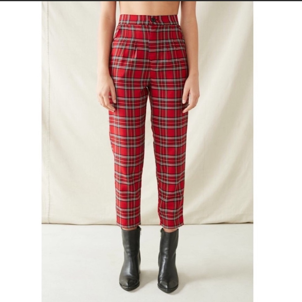 Urban Outfitters Urban Renewal Red Plaid Pants